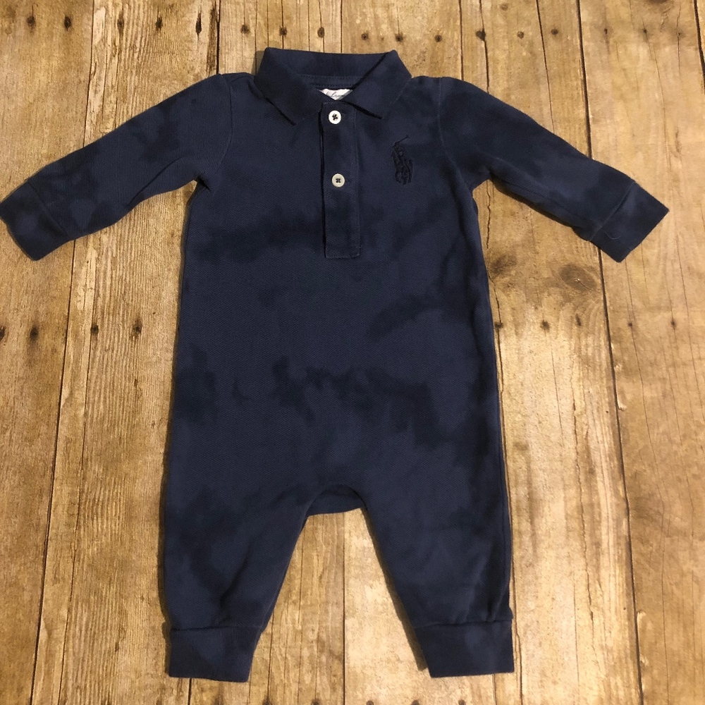 RALPH LAUREN COTTON MESH POLO COVERALL